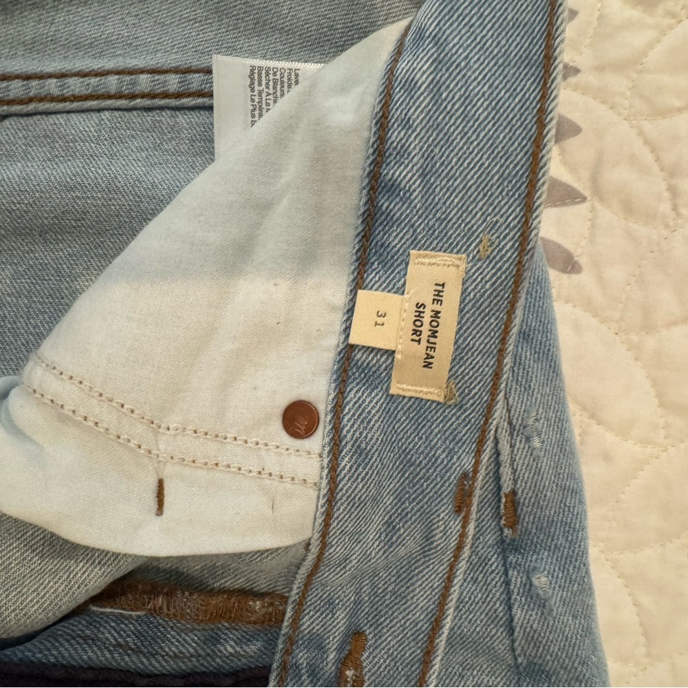 Madewell Blue Jean Shorts with Frayed Hem - Picture 3 of 4